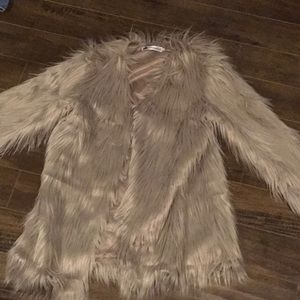 Fur coat, grey/silver